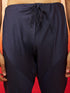Men's Cream Embroidered Kurta with Navy Blue Churidar